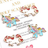 10 Unicorn Enamel Charms Bracelet Pendant Rainbow DIY Earring YZ136