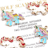 10 Unicorn Enamel Charms Bracelet Pendant Rainbow DIY Earring YZ136