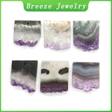 Natural Amethyst Slice Irregular Pendant Quartz Gem Necklace