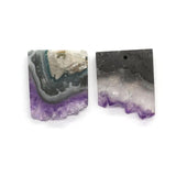 Natural Amethyst Slice Irregular Pendant Quartz Gem Necklace