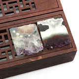 Natural Amethyst Slice Irregular Pendant Quartz Gem Necklace