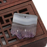 Natural Amethyst Slice Irregular Pendant Quartz Gem Necklace
