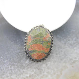 Soldered Bronze Bezel Stone Vintage Pendant Necklace