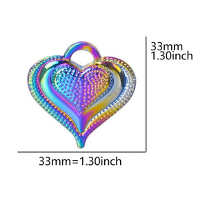 10PCS/Lot Love Heart Pendant Charm Alloy for Jewelry DIY