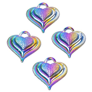 10PCS/Lot Love Heart Pendant Charm Alloy for Jewelry DIY