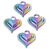 10PCS/Lot Love Heart Pendant Charm Alloy for Jewelry DIY