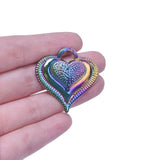 10PCS/Lot Love Heart Pendant Charm Alloy for Jewelry DIY