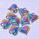 10PCS/Lot Love Heart Pendant Charm Alloy for Jewelry DIY