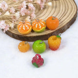 12pcs 3D Strawberry Orange Fruit Resin Charms DIY Necklace Keychain Pendant