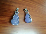 2PCS Purple Natural Jade Lagenaria Siceraria Pendants