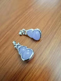 2PCS Purple Natural Jade Lagenaria Siceraria Pendants