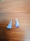 2PCS Purple Natural Jade Lagenaria Siceraria Pendants
