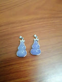 2PCS Purple Natural Jade Lagenaria Siceraria Pendants