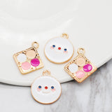 20pcs Makeup Smile Face Charms Pendant for DIY Jewelry