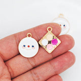 20pcs Makeup Smile Face Charms Pendant for DIY Jewelry