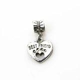 20pcs/lot Heart Dangle Charms European Beads DIY Jewelry