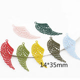 20pcs Red Filigree Charms Earring Wings Pendant 14*35mm