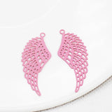 20pcs Red Filigree Charms Earring Wings Pendant 14*35mm