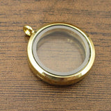 Round Magnet Floating Locket 2PCS/Lot Memory Photo Box Necklace