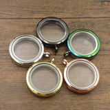Round Magnet Floating Locket 2PCS/Lot Memory Photo Box Necklace