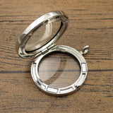 Round Magnet Floating Locket 2PCS/Lot Memory Photo Box Necklace