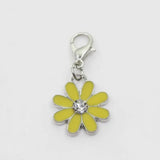 20pcs/lot Yellow Daisy Flower Dangle Charms Lobster Clasp DIY Bracelet Necklace
