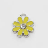 20pcs/lot Yellow Daisy Flower Dangle Charms Lobster Clasp DIY Bracelet Necklace