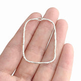 30 Antique Silver Square Charms Pendants for Jewelry Making 47x31mm