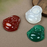 Red Jade Jewelry Pendant-Laughing Buddha