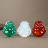 Red Jade Jewelry Pendant-Laughing Buddha