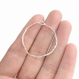 30 Antique Silver Irregular Round Charms Pendants for Earrings