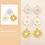 Daisy Flower Pendant Charm Jewelry Enamel Pendants Keychain Necklace