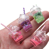 10pcs Mixed Fruit Juice Lemon Drink Cup Charms Pendant Earrings Keychain