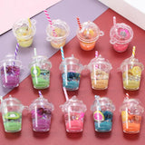 10pcs Mixed Fruit Juice Lemon Drink Cup Charms Pendant Earrings Keychain