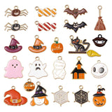 23Pcs Mixed Halloween Metal Enamel Charm for Jewelry Making Supplies