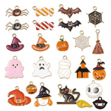 23Pcs Mixed Halloween Metal Enamel Charm for Jewelry Making Supplies
