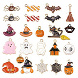 23Pcs Mixed Halloween Metal Enamel Charm for Jewelry Making Supplies