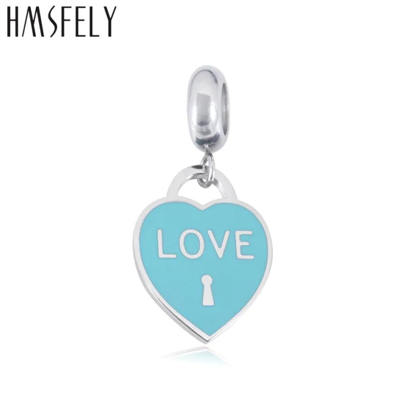 316L Stainless Steel Pink Heart Pendant Charm for DIY Bracelets Necklace