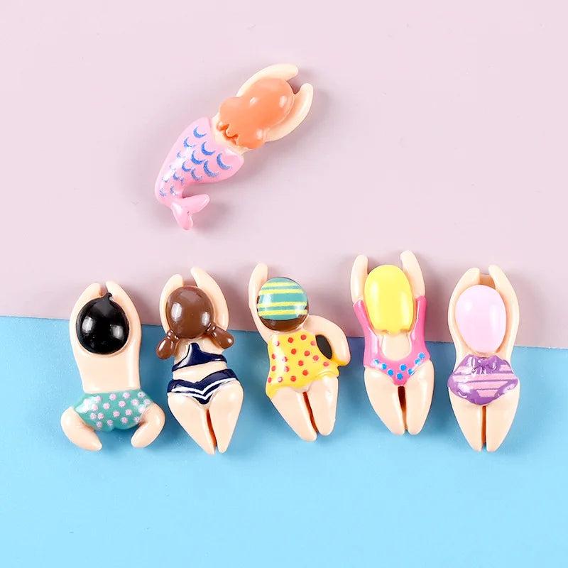 18 Pcs Swimming Man Resin Charms for Necklace Keychain DIY Making