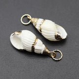 Natural Shell Pendant Snails Conch Charms Jewelry Making DIY Accessories