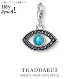 Vintage Turkey Eye Charm Pendant for Bracelet, Lucky Gift Jewelry Accessory