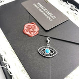 Vintage Turkey Eye Charm Pendant for Bracelet, Lucky Gift Jewelry Accessory