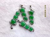 2PCS Natural Green Jade Pendants