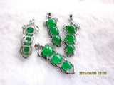 2PCS Natural Green Jade Pendants