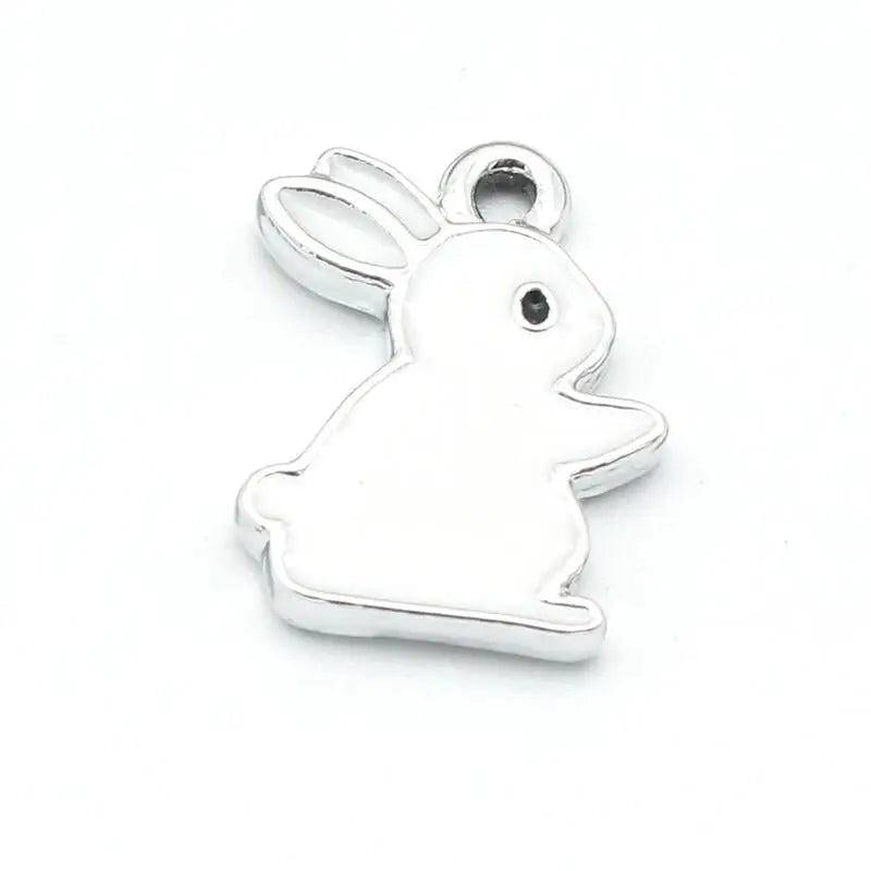 20Pcs Oil Bunny Charms for Jewelry Making Earrings Necklace Key Chains