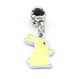 20Pcs Oil Bunny Charms for Jewelry Making Earrings Necklace Key Chains