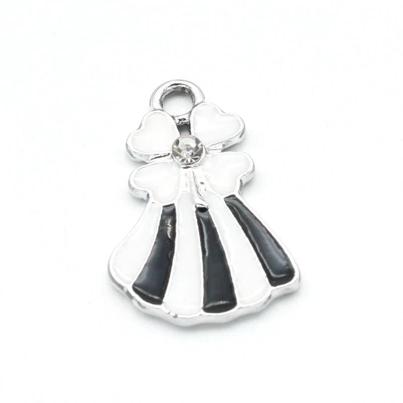 20Pcs Noble Skirt Charms Enamel Pendants for Jewelry Making