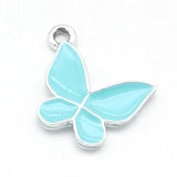 20Pcs Butterflies Charms Enamel Pendants for Jewelry Making Earrings Necklace