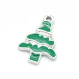 20Pcs Christmas Tree Charms Enamel Pendants for Jewelry Making