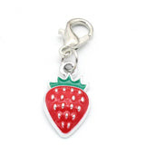 20Pcs Small Strawberry Charms Enamel Pendants Jewelry Making